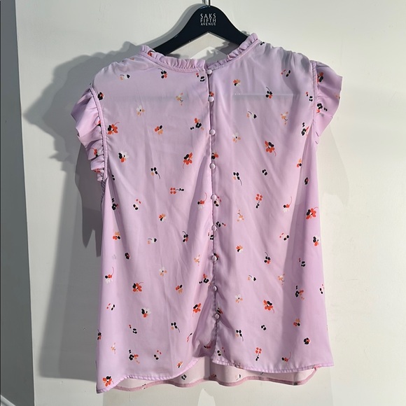 Ann Taylor Pink Flutter Sleeve Blouse with Peter Pan Collar - Picture 1 of 6